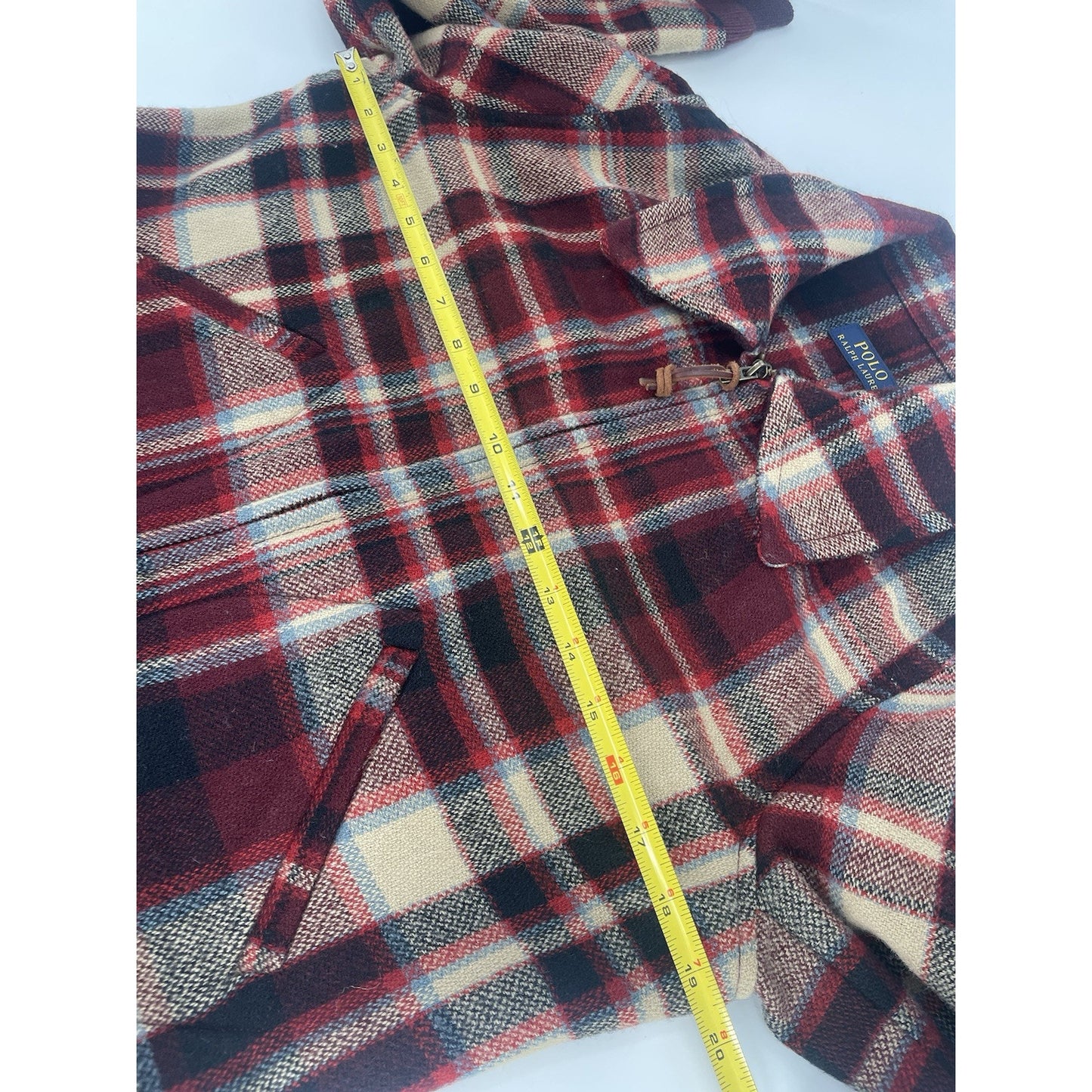 Polo Ralph Lauren Women’s Wool Jacket Bomber Plaid Coat 10 $498 Red Black Zip Up