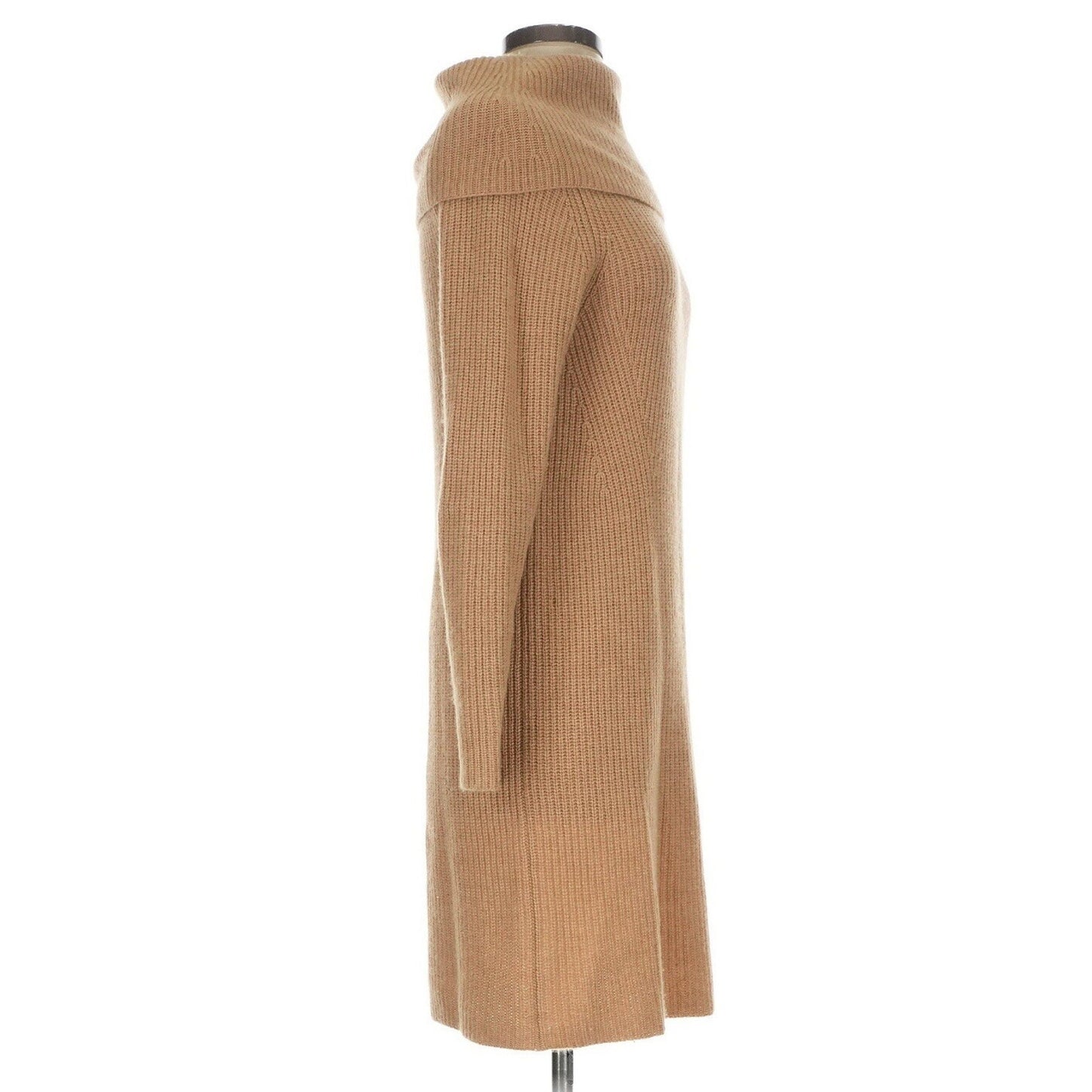 Polo Ralph Lauren Wool Cashmere Sweater Dress Mini Knit Brown Turtleneck Jumper