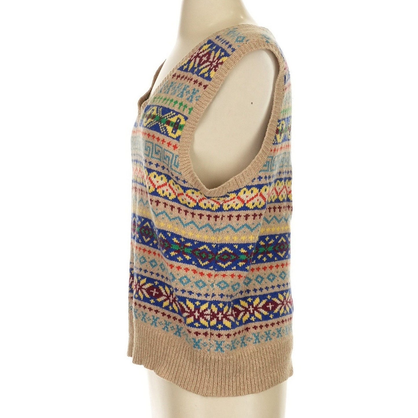 Polo Ralph Lauren Men’s Vintage Fair Isle Sweater Vest S Cotton Cashmere 90s VTG