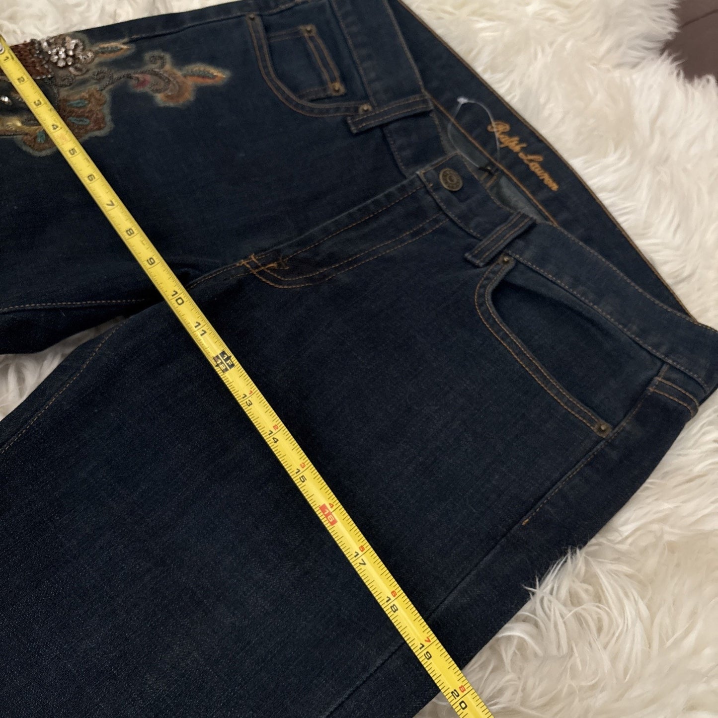 Ralph Lauren Black Label Embellished Jeans Embroidered Bead Jewel Denim 30 $1690
