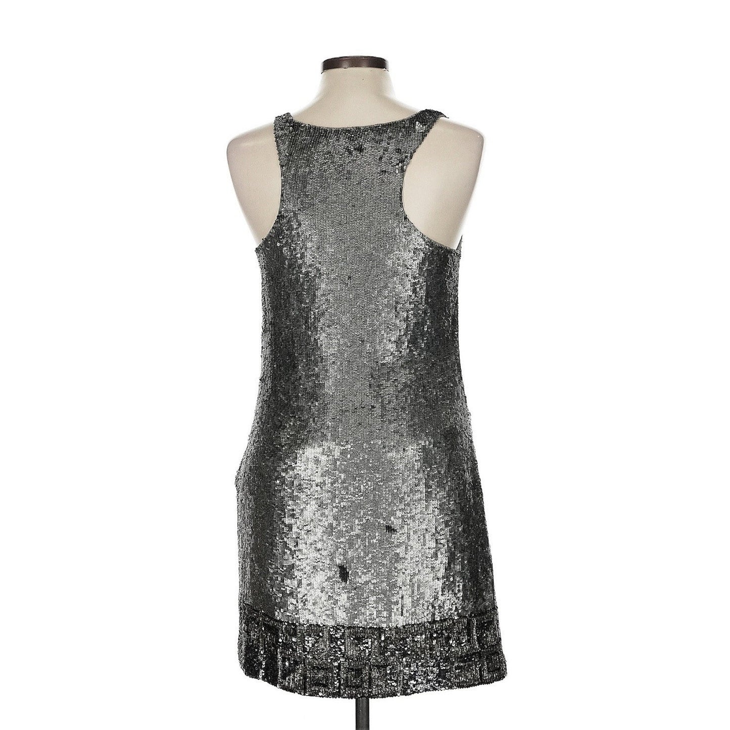 Ralph Lauren Beaded Shift Dress Metallic Mini Western Sequin Party Cocktail 6 S