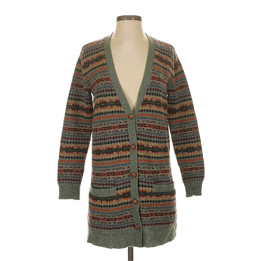 Polo Ralph Lauren Cardigan Sweater Fair Isle Wool Vintage Button Front Nordic XS