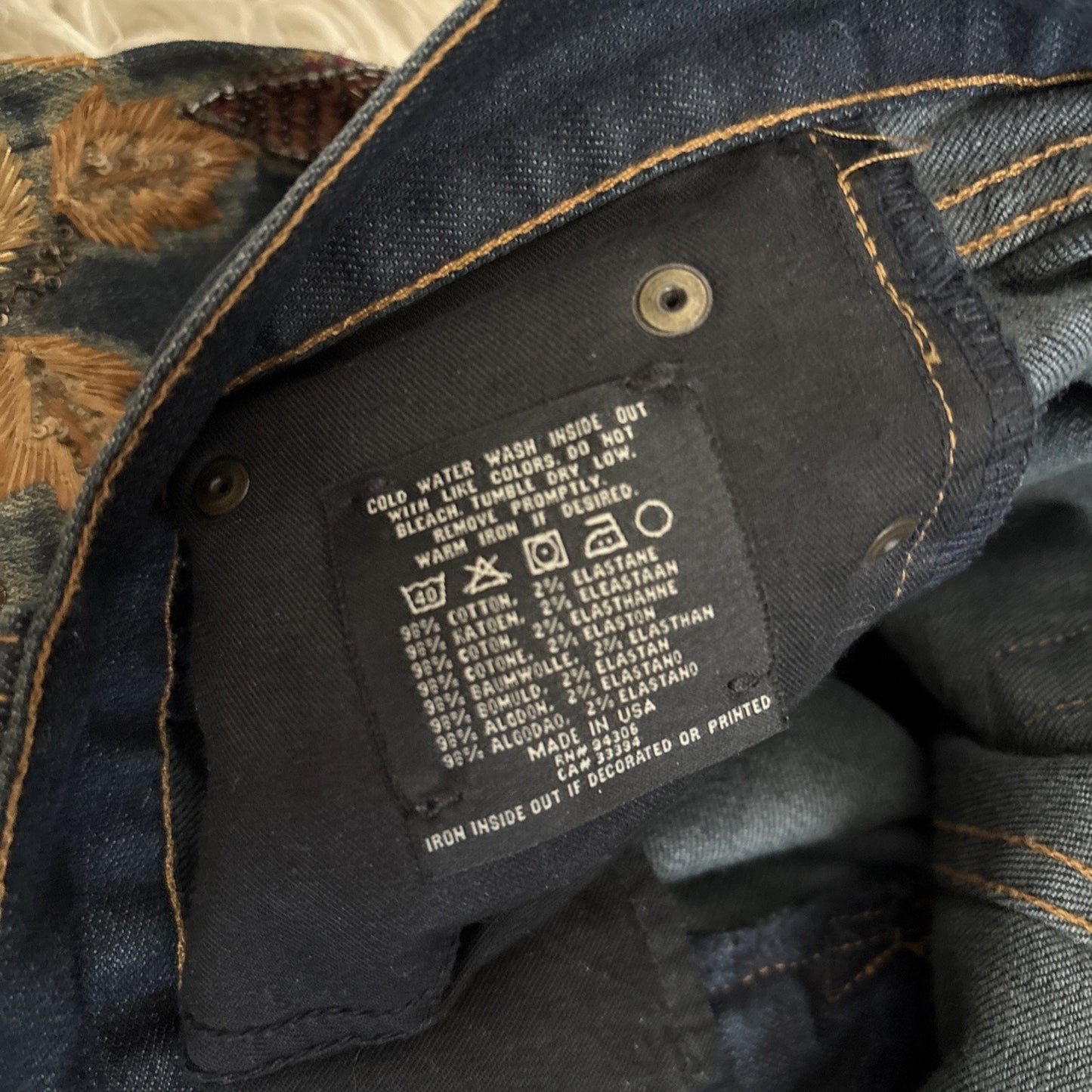 Ralph Lauren Black Label Embellished Jeans Embroidered Bead Jewel Denim 30 $1690