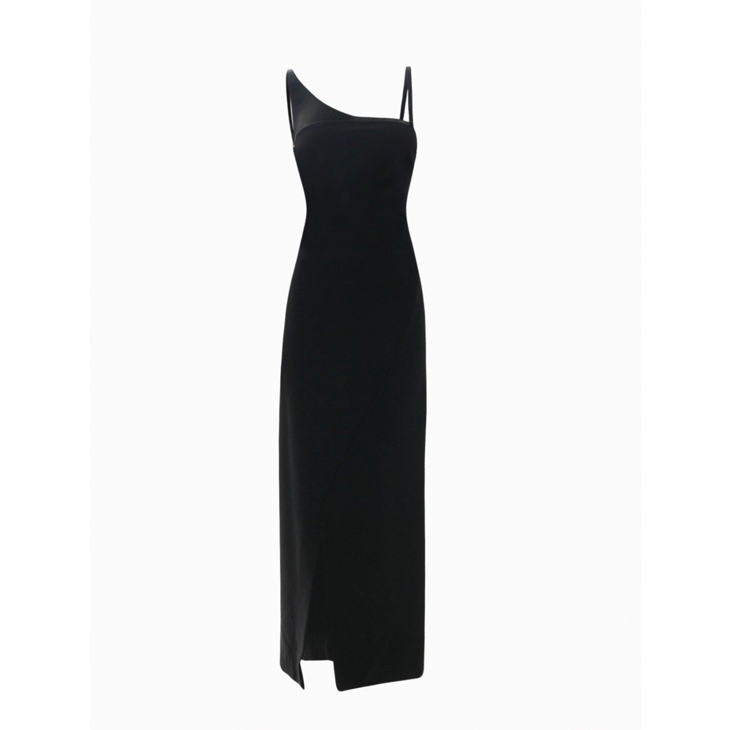 Gucci Tom Ford 1997 Runway Black Gown Leather Harness Maxi Dress 44 Vintage NWT