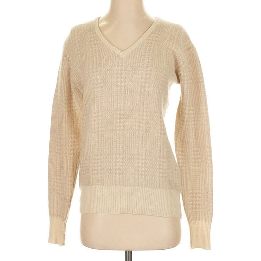 Men’s Vintage Polo Ralph Lauren Cashmere Sweater S Ivory Plaid 90s