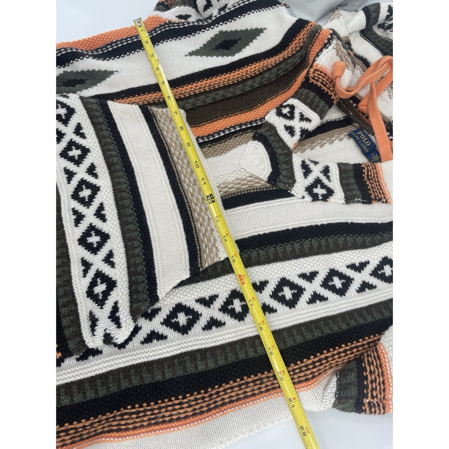 Polo Ralph Lauren Sweater Jumper Hooded Aztec Indian Wool Cashmere Baja M $698