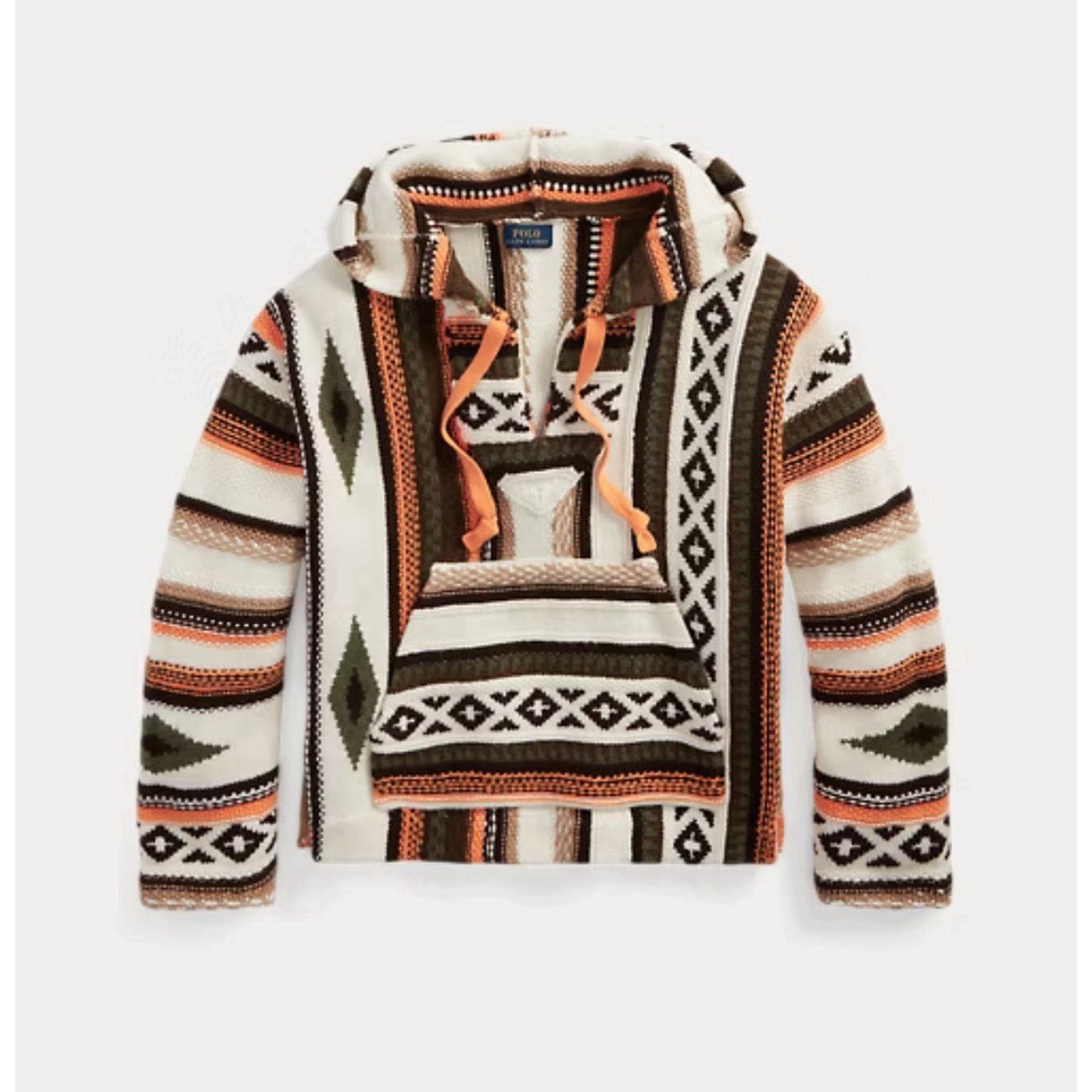 Polo Ralph Lauren Sweater Jumper Hooded Aztec Indian Wool Cashmere Baja M $698