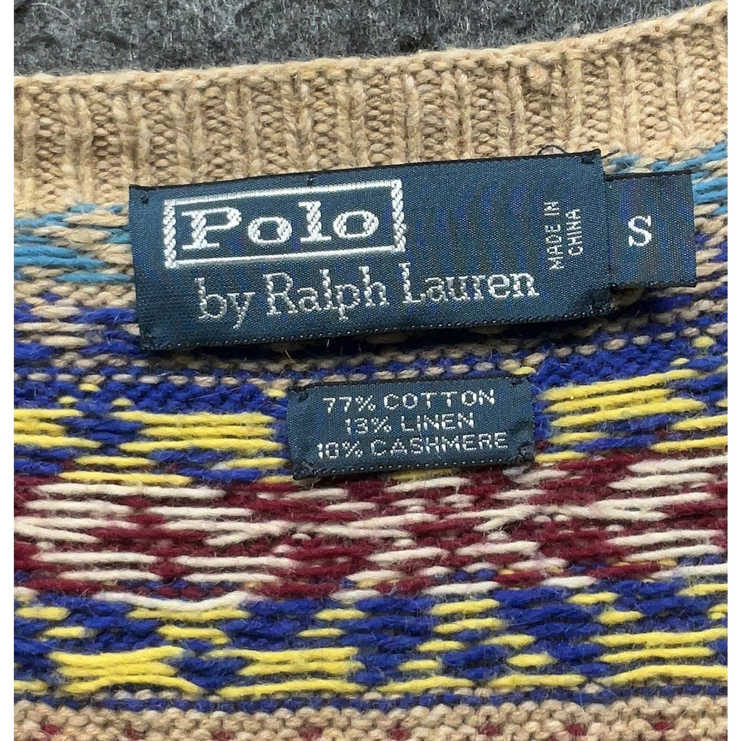 Polo Ralph Lauren Men’s Vintage Fair Isle Sweater Vest S Cotton Cashmere 90s VTG