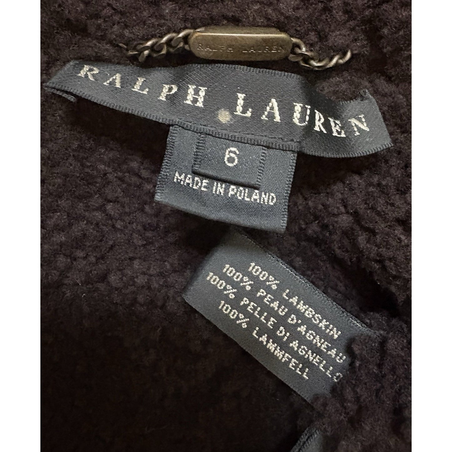 Ralph Lauren Black Label Collection Brown Sheepskin Fur Trim Shearling Jacket 6