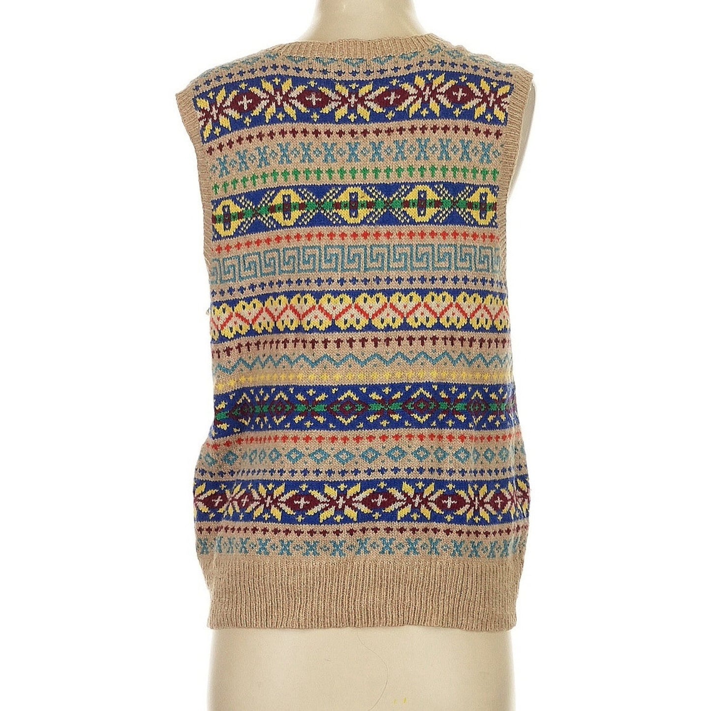 Polo Ralph Lauren Men’s Vintage Fair Isle Sweater Vest S Cotton Cashmere 90s VTG