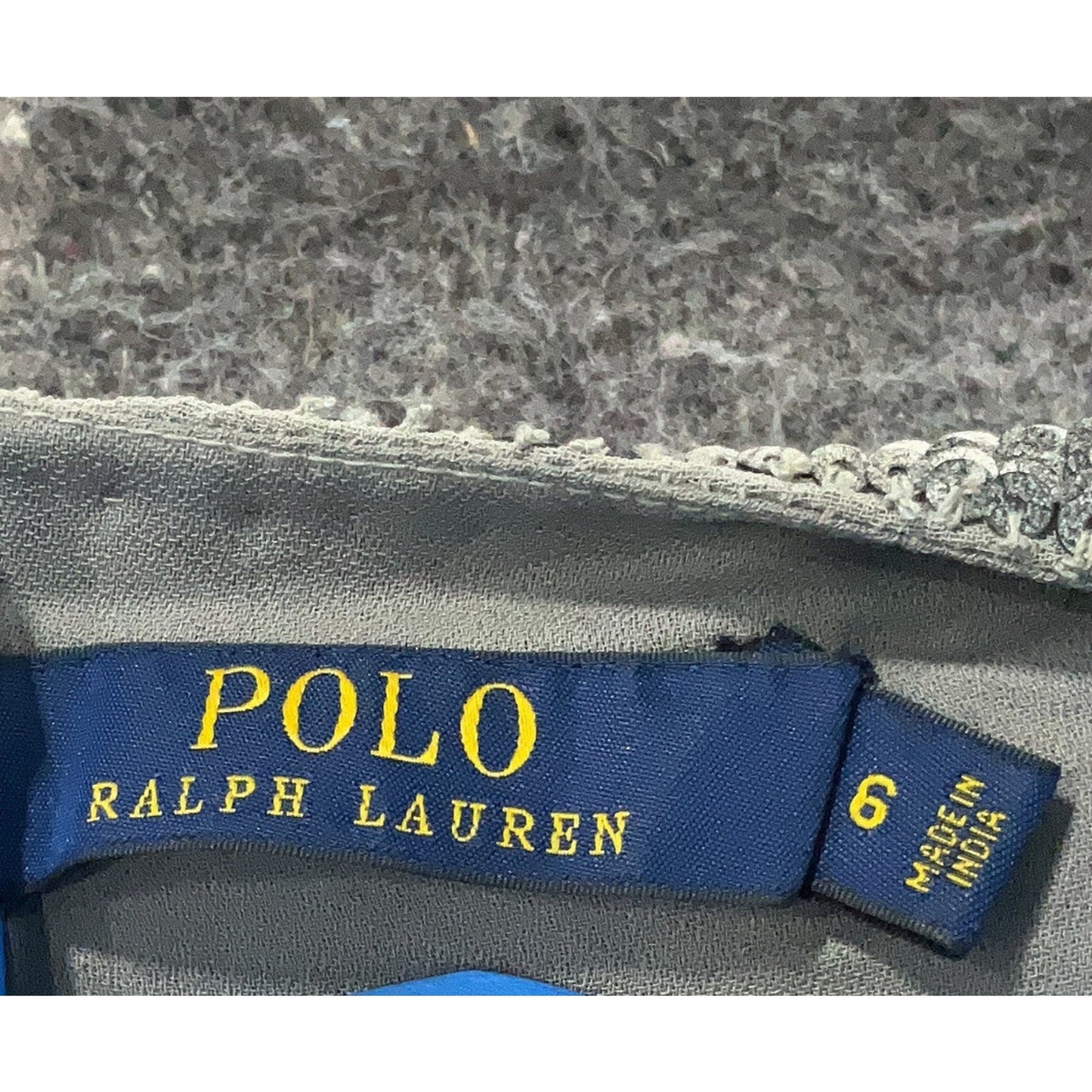 Ralph Lauren Beaded Shift Dress Metallic Mini Western Sequin Party Cocktail 6 S