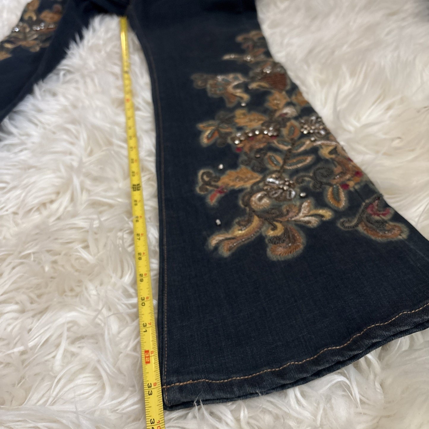 Ralph Lauren Black Label Embellished Jeans Embroidered Bead Jewel Denim 30 $1690