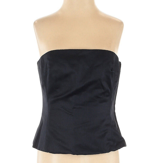 Ralph Lauren Black Label Collection Bustier Strapless Top Blouse S Black Corset